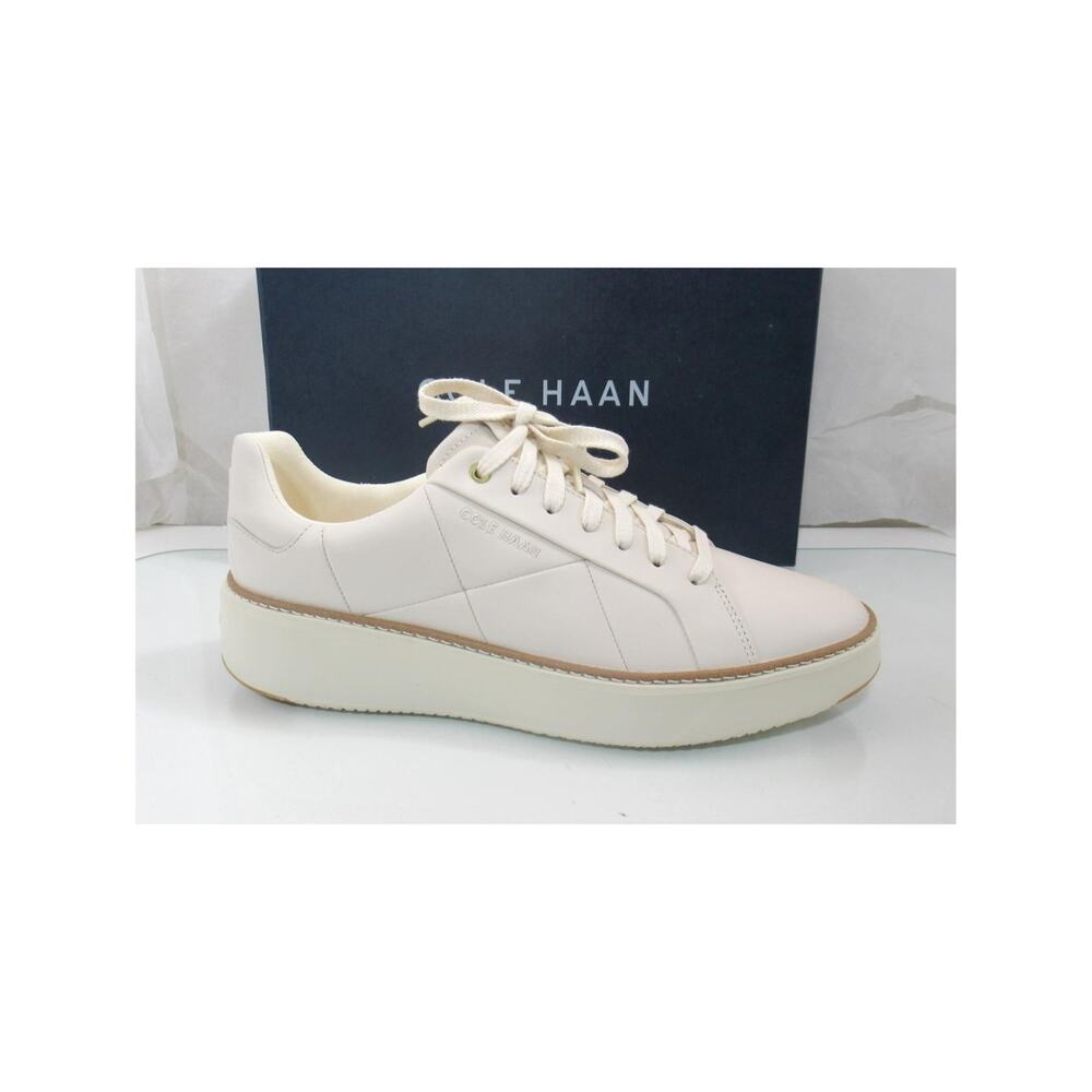 Women's Cole Haan GrandPro Topspin Sneakers Ivory Quilted Leather Size 10
